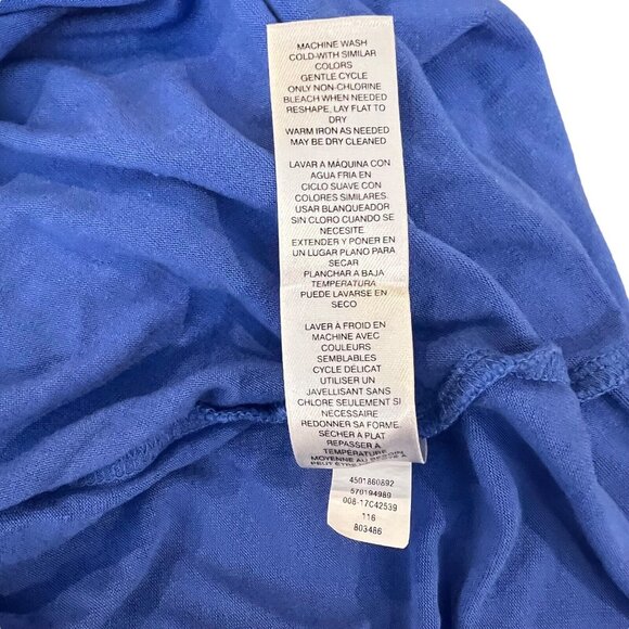 CHICO'S Top Size 1 Medium Periwinkle Cutout Ruffle Neck Womens Shirt Size‎ M - Picture 10 of 10